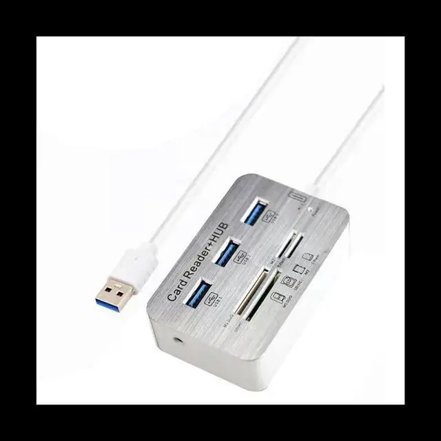Main image of 7 in 1 Docking Station 3 Port USB 3.0 Hub 4 Port Card Reader for Micro-SD M2 MS U Disk for Laptop PC Mouse Keyboard