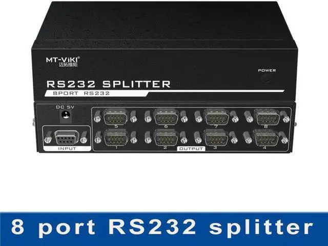 Main image of RS232 splitter 8 port Divider DB9 Serial RS232 Data Transfer Protocol COM with Power Adapter RS-232 female to male Converter