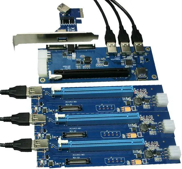 Main image of aad in card PCIe 1 to 4 PCI express 16X slots Riser Card PCI-E 1X to External 4 PCI-e slot Adapter PCIe Port Multiplier Card