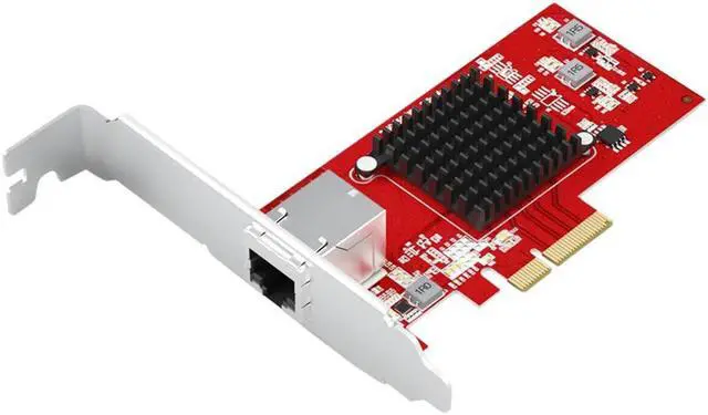 Main image of Pcie 4x lan 10000M Converter Adapter Server Network Card PCI-E X4 Single Electrical Port RJ45 10G Network Card  AQC107 Chipset