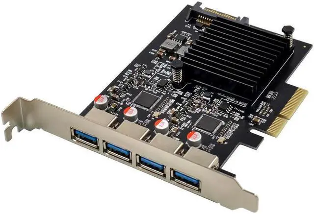 Main image of PCI-E PCI Express 4X To USB 3.1 Gen 2 (10 Gbps) 4 Port Type A Expansion Card ASM3142 Chip For Windows/Linux 40gbps transfer