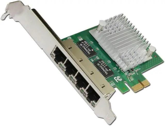 Main image of E350T4 PCI-E X1 Quad Port 10/100/1000Mbps Gigabit Ethernet Network Card Server Adapter LAN I350-T4 NIC