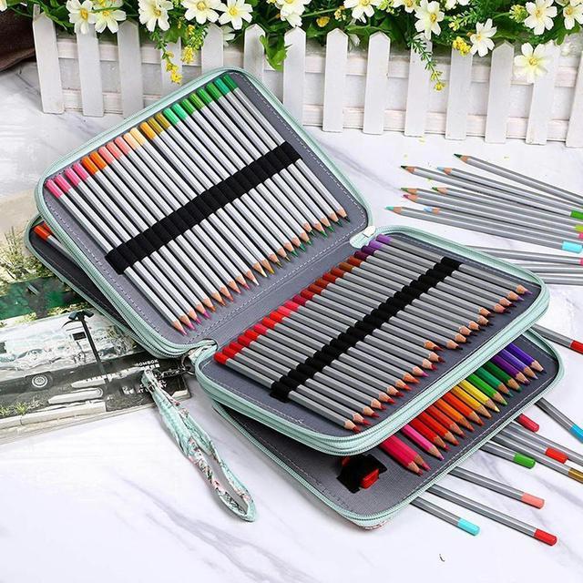 120 Slots Colored Pencil Case with Compartments Pencil Holder for  Watercolor Pencils(Rose) 