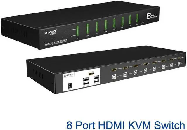 Main image of 8 Port HDMI-compatible KVM Switch 4Kx2K Auto Hotkey Select EDID with Cable Set MT-0801HK