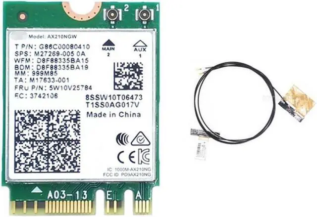 Main image of WI-FI 6E Bluetooth 5.2 For  AX210 Dual Band 3000Mbps M.2 Wireless Card AX210NGW 2.4G/5G 802.11Ax With IPEX Antenna