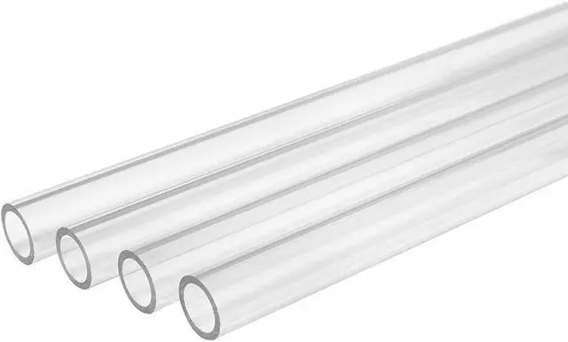 Main image of Computer Water-Cooled Petg Transparent Hard Tube None Chamfer Link Tube, 16mm Od, 12mm Id,500mm Length, Clear, 4-Pack