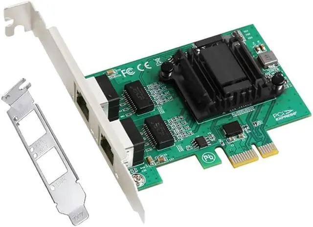 Main image of 2-Port Gigabit Pcie Network Card 1000M Dual Ports PCI Express Ethernet Adapter With 82571EB LAN NIC Card For Windows