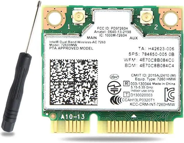 Main image of 7260AC Wireless Network Card 7260HMW 1200M 5G Dual Band Gigabit Network Card Bluetooth4.0 MINI PCIE Adapter