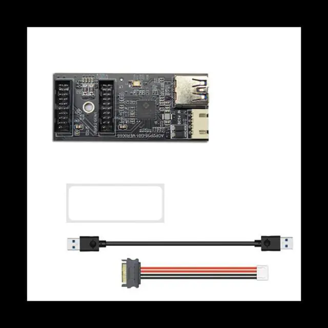 Main image of 19Pin to Type E + 19Pin Motherboard 1 to 2 Splitter USB 3.2 GEN 1 Hub Adapter A-KEY 19Pin to Dual 19P Extension Card