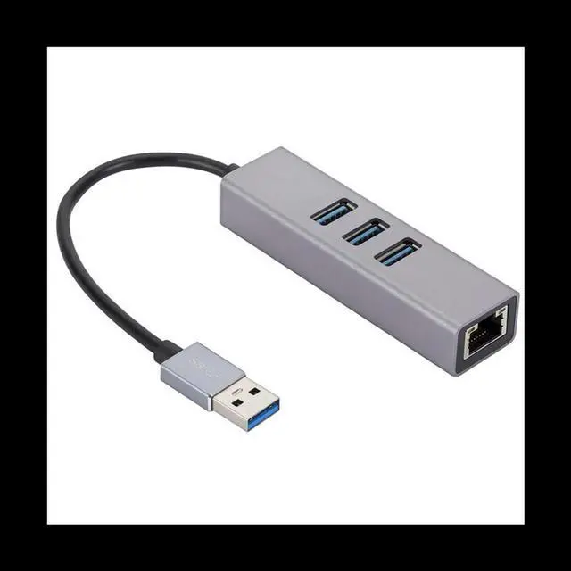Main image of Aluminum Alloy USB Gigabit Network Card 3 Port 3.0 HUB USB to RJ45 Gigabit Network Card Ethernet Adapter