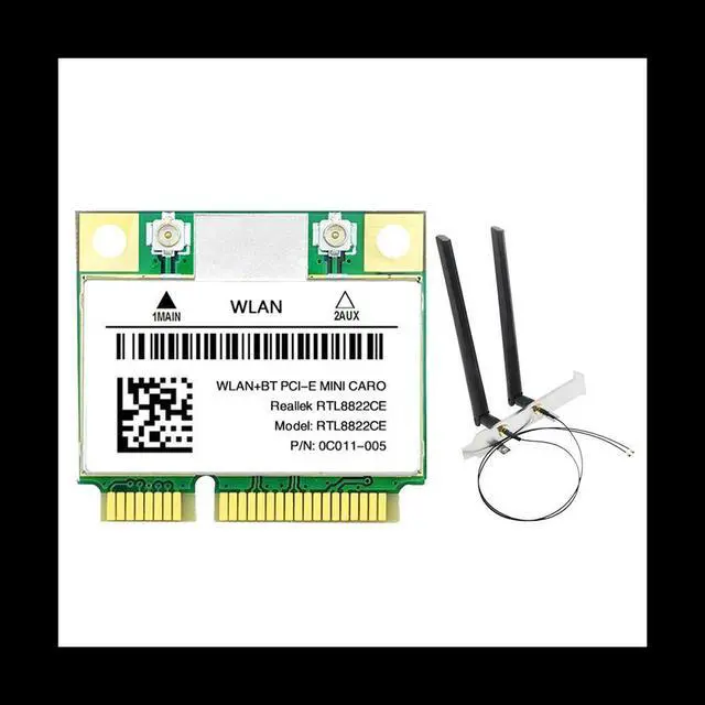 Main image of RTL8822CE Card with Antenna 1200Mbps 2.4G+5Ghz 802.11AC Network Mini PCIe BT 5.0 Support Laptop/PC Windows 10/11
