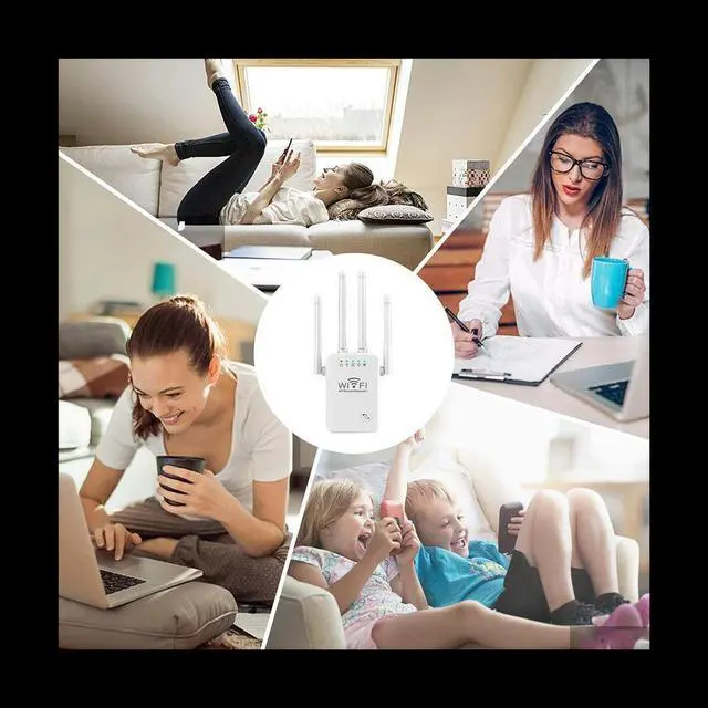 Main image of 300M Router Wireless Repeater 2.4G Signal Booster Extender 4 Antenna Router Signal Amplifier for Home(EU Plug)