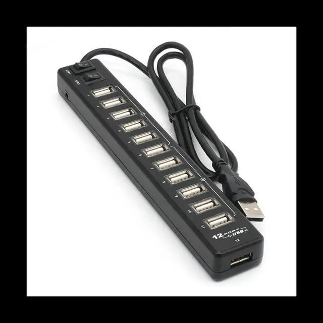 Main image of USB Hub 12 Ports USB 3.0 Hub Multi USB Splitter Switch High Speed Data Transfer for Laptop Computer,Black