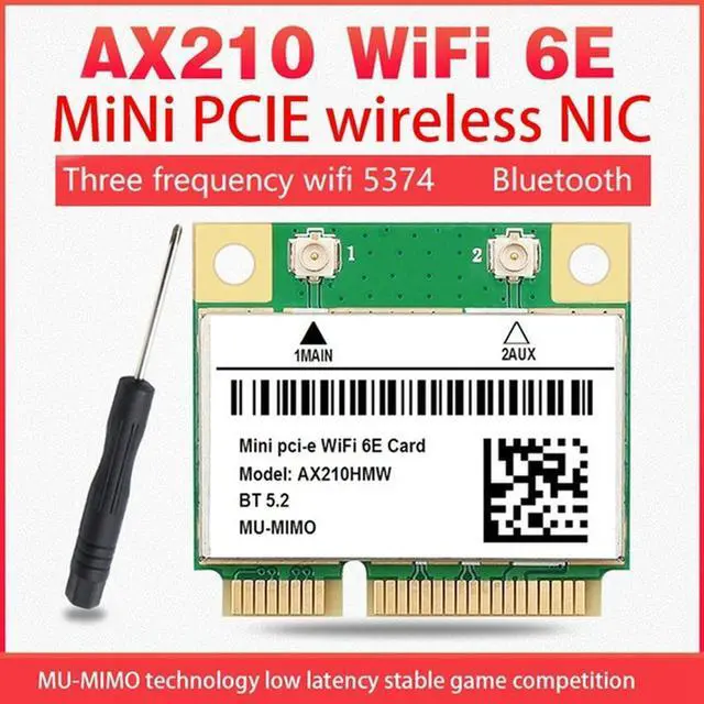 Main image of 6E AX210 Mini PCI-E Wireless Network Card 6 Dual Band 2.4G/5G Network Card Bluetooth 5.2 Network Card Adapter Green