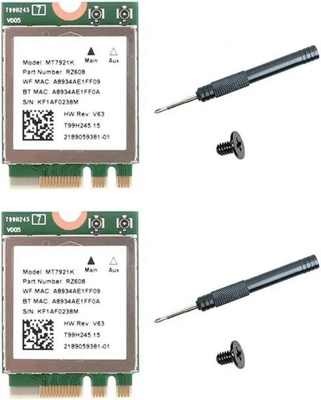 Main image of 2PCS 6E WLAN M.2 Wireless Network Card 802.11Ax Dual Band BT5.2 MT7921K Notebook Wireless Network Card