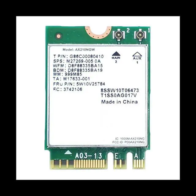 Main image of AX210 Card AX210NGW Network Card Dual Band 2.4Ghz/5G WI-FI 6E M.2 NGFF 802.11Ax Bluetooth 5.2 Wireless Adapter