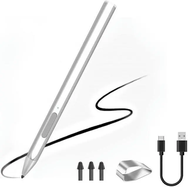 Main image of Stylus Pen Magnetic for Surface Pro 3/4/5/6/7 Pro X Go 2 Book Latpop 4096 Levels Pressure Palm Rejection-Silver