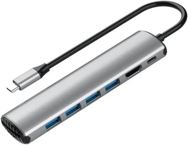 Main image of USB C Hub Adapter, 8-In-1 USB C Dock Station with USB C Charging, 4 USB 3.0 USB-A Ports, SD/TF Card Reader