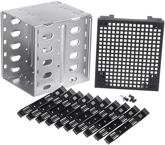 Main image of 5.25 Inch to 5 x 3.5 Inch SATA HDD Cage Rack Hard Drive Disk Enclosure HardDrive Disk Tray Caddy Adapter