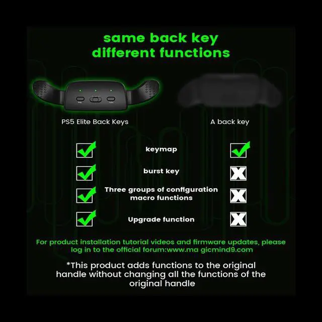 Main image of DATA FROG Back Button for PS5 Controller Attachment Upgrade Board Redesigned Shell Programable Rise Remap Kit for PS5(C)
