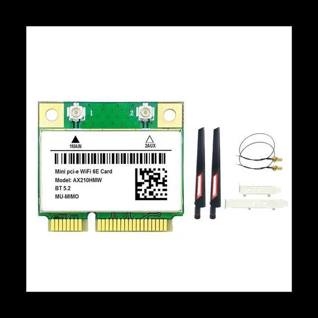 Main image of AX210HMW Card+Antenna Set 6E Mini PCI-E AX210 802.11Ax/Ac 2.4G/5G/6Ghz BT5.2 Wireless Adapter for Laptop