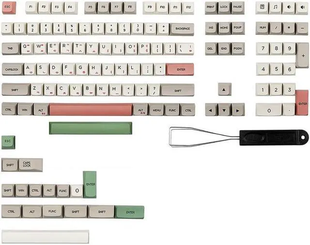 Main image of 126 Keys/Set 9009 Retro XDA Profile Keycap for Mechanical Keyboard DIY PBT DYE-SUB 61 60 Bakclit ISO Keycaps, Korean