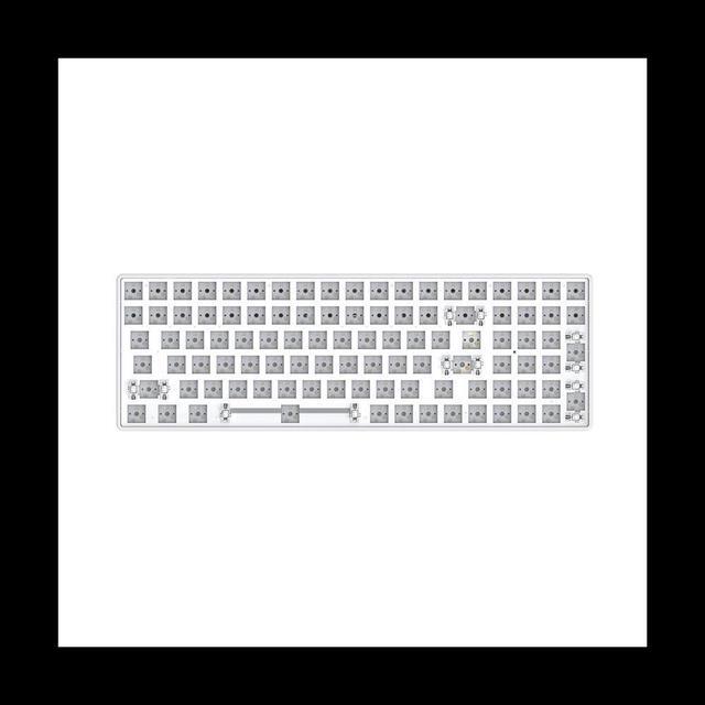 Main image of 100 Key Hot-Swappable Mechanical Keyboard Kit RGB Bluetooth+2.4G Wireless+Wired 3 Mode Gaming Keyboard White