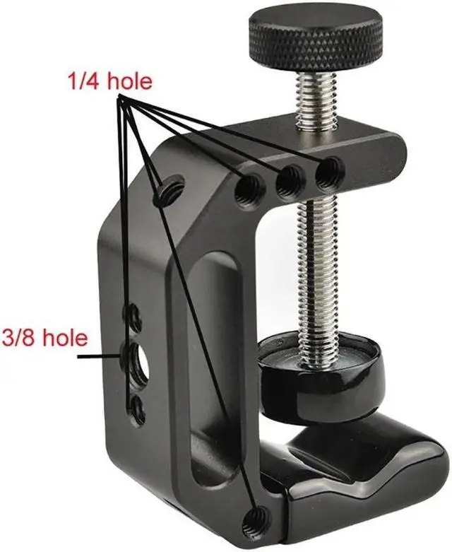 Alt view image 3 of 4 - Camera Holder Clamp C Type Pack Stand with 1/4 and 3/8 Screw Holes Mount     Camera Holder Clamp C Type Pack Stand with 1/4 and 3/8 Screw Holes Mount