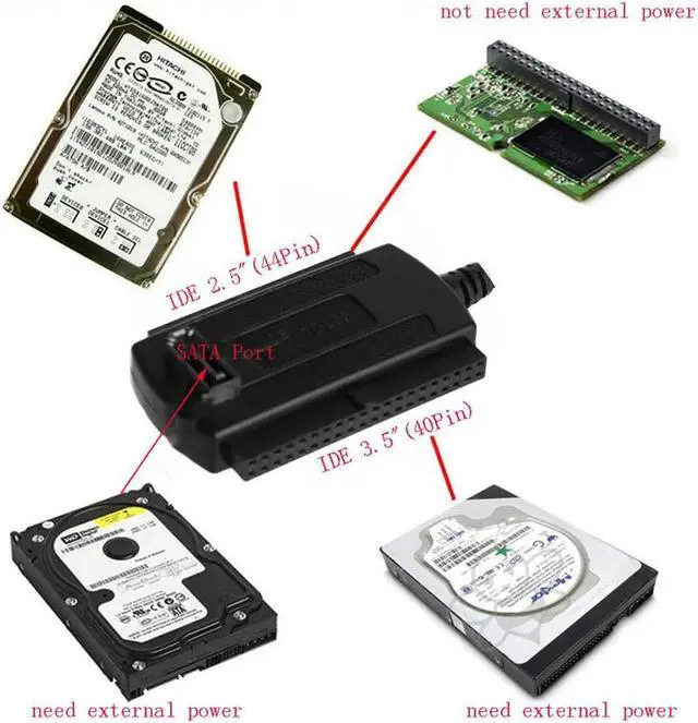 Alt view image 3 of 4 - USB Adapter for Sata / IDE 3.5" (40-pin) / IDE 2.5" (44-pin) Support Hard     USB Adapter for Sata / IDE 3.5" (40-pin) / IDE 2.5" (44-pin) Support Hard