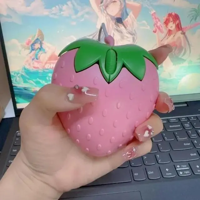 Alt view image 4 of 4 - Adorable Pink Strawberry Mouse USB Small Optical PC Computer Game Girls Gift     Adorable Pink Strawberry Mouse USB Small Optical PC Computer Game Girls Gift
