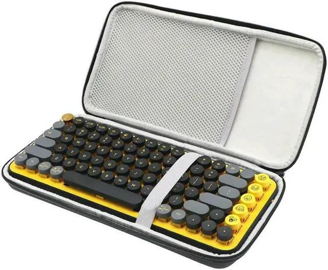 Alt view image 4 of 4 - Hard Carrying Case Black Storage Bag Soft Gray Lining for Keys Mechanical Wireless Keyboards     Hard Carrying Case Black Storage Bag Soft Gray Lining for Keys Mechanical Wireless Keyboards