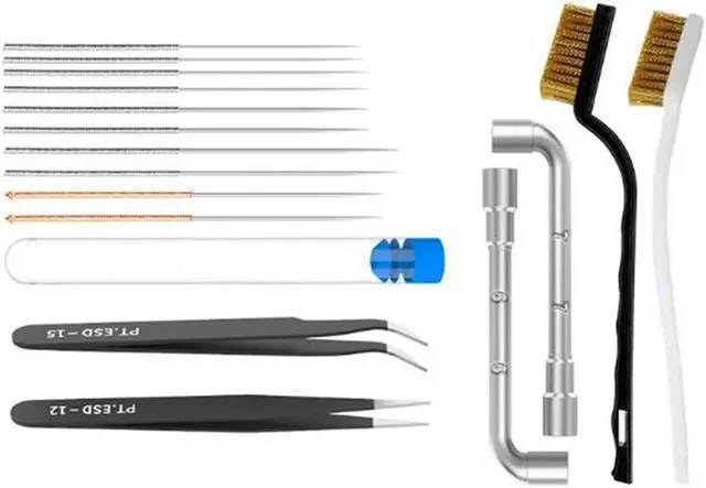 Main image of Ruth's sister 3D Printer Cleaner Tool Copper Wire Brush Toothbrush Nozzle Cleaning Needle 3D Printer Parts Cleaning Tool Wrench Kit