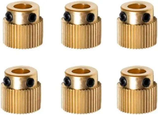Main image of Ruth's sister 6Pcs Rugged 3D Printer Parts Driver 26 Tooth Gear Brass Extruder Wheel Gear For Printer Cr-10 Cr-10S S4 S5 Ender 3 Pro