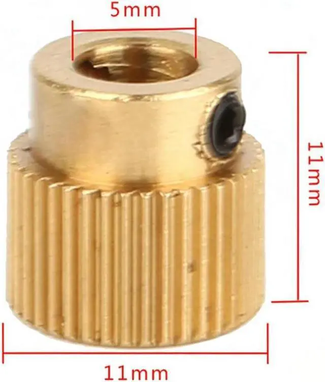 Alt view image 4 of 4 - Ruth's sister 6Pcs Rugged 3D Printer Parts Driver 26 Tooth Gear Brass Extruder Wheel Gear For Printer Cr-10 Cr-10S S4 S5 Ender 3 Pro