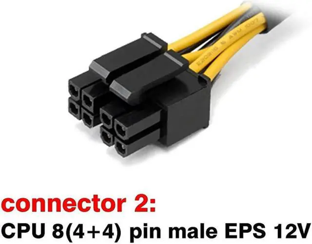 Alt view image 2 of 4 - Ruth's sister ATX 4 Pin Female to Motherboard CPU 8(4+4) Pin Male EPS 12V Converter Adapter Extension Cable Braided Sleeved
