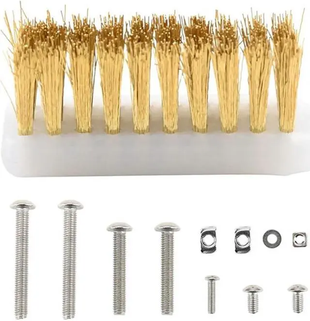 Main image of Ruth's sister Copper Wire Toothbrush Nozzle Cleaning Brush White & Gold For Ender-3/CR-10/Ender-5 Hotend Cleaning Nozzle Heater Block Hot Bed