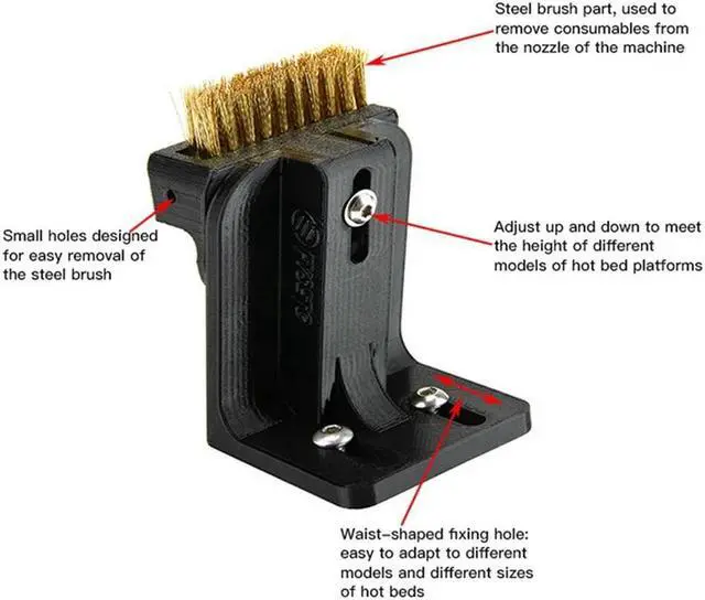 Alt view image 4 of 4 - Ruth's sister Copper Wire Toothbrush Nozzle Cleaning Brush White & Gold For Ender-3/CR-10/Ender-5 Hotend Cleaning Nozzle Heater Block Hot Bed