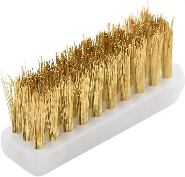 Alt view image 2 of 4 - Ruth's sister Copper Wire Toothbrush Nozzle Cleaning Brush White & Gold For Ender-3/CR-10/Ender-5 Hotend Cleaning Nozzle Heater Block Hot Bed
