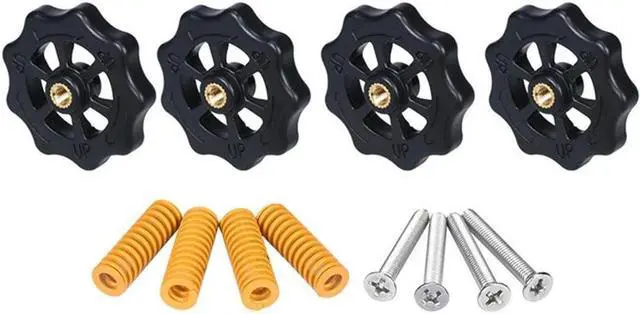 Alt view image 2 of 4 - Ruth's sister 4Pcs Upgraded Hand Twist Leveling Nut Diameter 40Mm + 4Pcs Hot Bed Spring + 4Pcs M4x35mm Screws For CR10 3D Printer