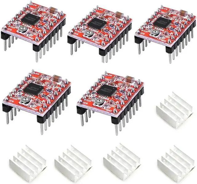 Main image of Ruth's sister 5Pcs A4988 Stepstick Stepper Motor Driver Module With Heat Sink For 3D Printer Reprap Suitable