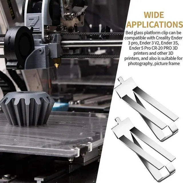 Alt view image 3 of 4 - Ruth's sister 16 Pcs Glass Bed Spring Turn Clips Glass Bed Clamps Compatible With For Creality Ender 3 Pro, Ender 3S, Ender 5 Pro