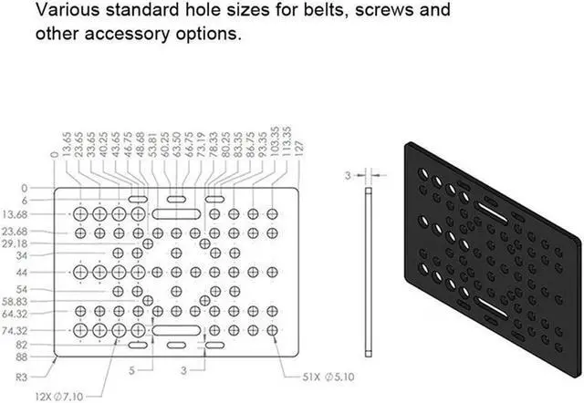 Alt view image 2 of 4 - Ruth's sister 3D Build Board For V-Slot 20-80Mm Construction Board 3Mm Thick 3D Printer Board Compatible With Linear Guides For V-Slot