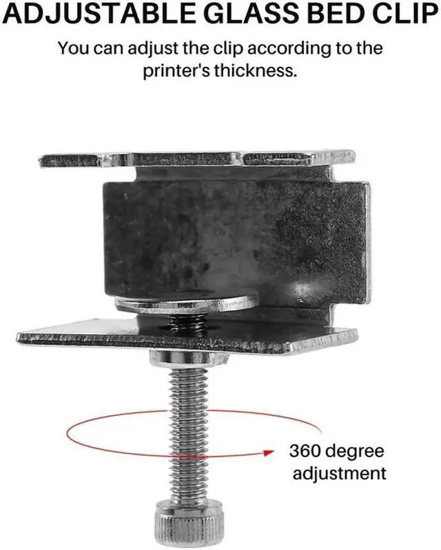 Alt view image 4 of 4 - Ruth's sister Glass Bed Clip Compatible With Ender 3/3 Pro/V2/3S,Ender 5/Pro, Adjustable 3D Printer Clip Clamp Accessories,4 Pcs