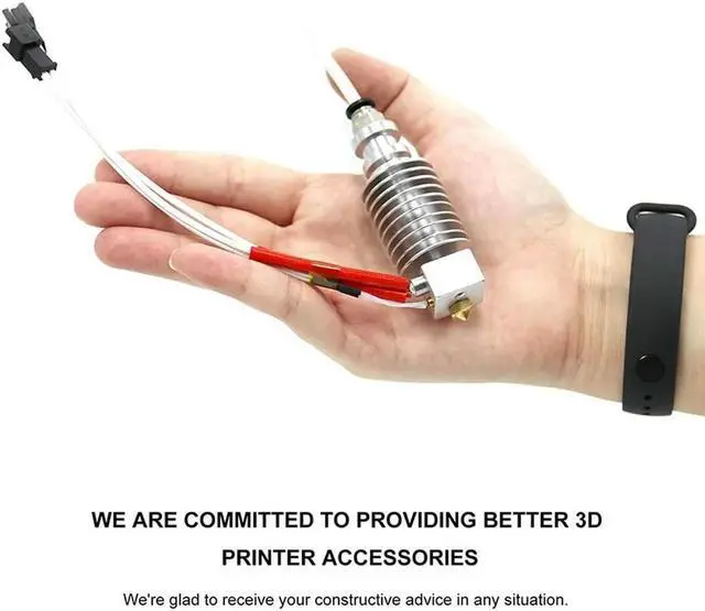 Alt view image 3 of 4 - Ruth's sister For Anycubic I3 Mega Hotend 12V With 2PCS Hardened Steel 0.4Mm For E3D V6 Nozzles For Extruder 3D Print Hotend