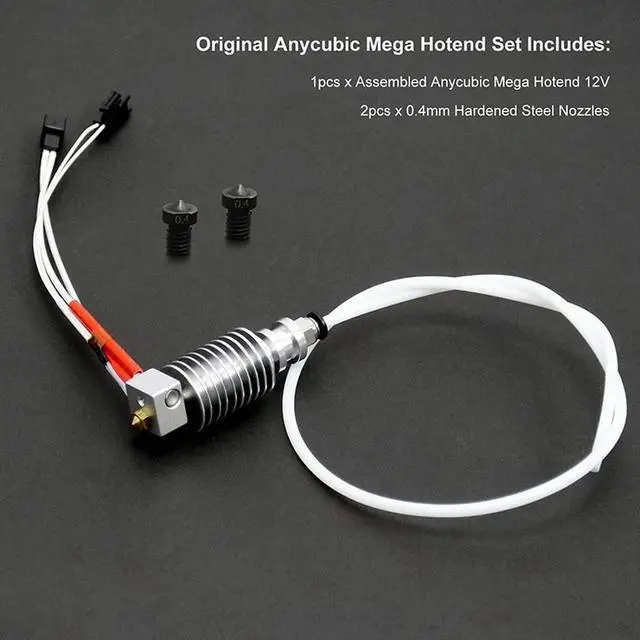 Alt view image 4 of 4 - Ruth's sister For Anycubic I3 Mega Hotend 12V With 2PCS Hardened Steel 0.4Mm For E3D V6 Nozzles For Extruder 3D Print Hotend
