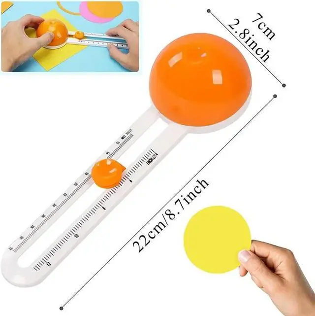 Alt view image 4 of 4 - Ruth's sister Circular Paper Cutter Paper Trimmer Scrapbooking Tool Rotary Cutter Round Cutting Knife Cards Cutters (Orange)