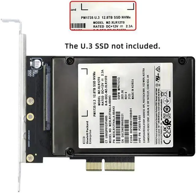 Alt view image 3 of 4 - Ruth's sister Nvme Pcie SSD U.3 U3 Kit SFF-8639 To PCI-E 4.0 X4 Host Adapter For Motherboard PM1735 Durable Easy Install Easy To Use
