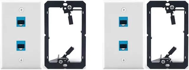Main image of Ruth's sister 2X Ethernet Wall Plate With Low Voltage Mounting Bracket,Single Gang 2 Port Cat6 Keystone Ethernet Cable Wall Outlet