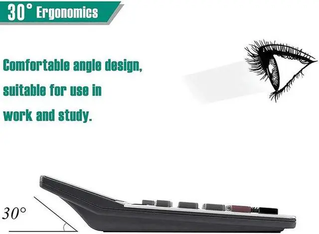 Alt view image 3 of 4 - Ruth's sister Calculator, 12-Digit Solar Office Desk Calculator With Large LCD Display, Dual Power Desktop Calculators