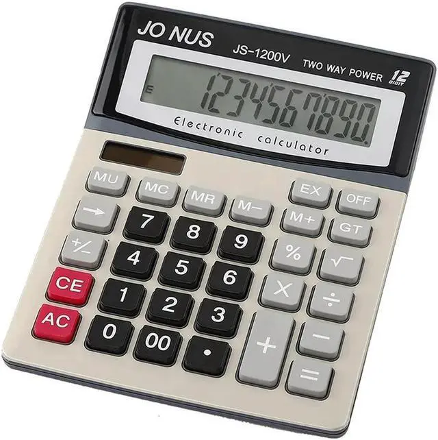 Main image of Ruth's sister Calculator, 12-Digit Solar Office Desk Calculator With Large LCD Display, Dual Power Desktop Calculators